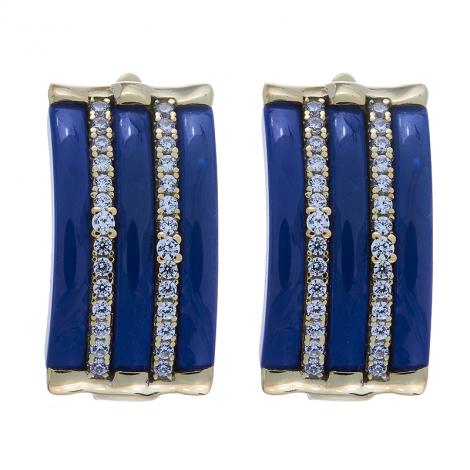 Серьги, вставка: керамика, куб.цирконий, арт.:0220911513gp, SilverWings, рис. 1