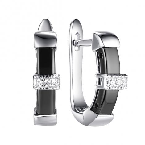 Серьги, вставка: куб.цирконий, керамика, арт.:0220911520b, SilverWings, рис. 1