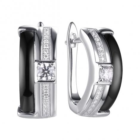 Серьги, вставка: керамика, куб.цирконий, арт.:0220911702ab, SilverWings, рис. 1