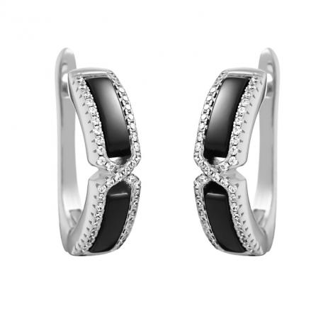 Серьги, вставка: керамика, куб.цирконий, арт.:0220911733ab, SilverWings, рис. 1