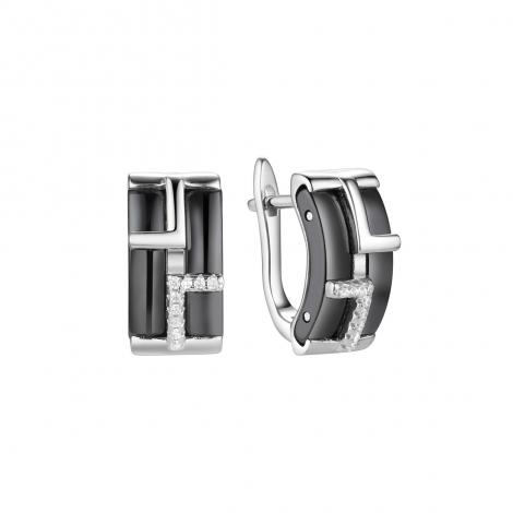 Серьги, вставка: керамика, куб.цирконий, арт.:0220911745ab, SilverWings, рис. 1