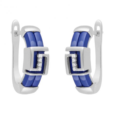 Серьги, вставка: керамика, куб.цирконий, арт.:0220911759ccf, SilverWings, рис. 1