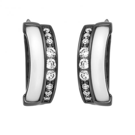 Серьги, вставка: керамика, куб.цирконий, арт.:0220911771a-b, SilverWings, рис. 1