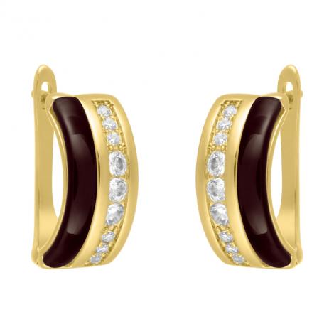 Серьги, вставка: керамика, куб.цирконий, арт.:0220911771gp-p, SilverWings, рис. 1