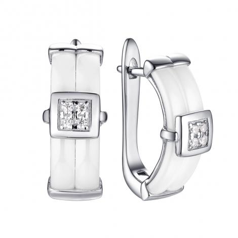 Серьги, вставка: керамика, куб.цирконий, арт.:0220911773a, SilverWings, рис. 1