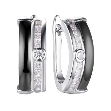 Серьги, вставка: керамика, куб.цирконий, арт.:0220911781ab, SilverWings, рис. 1