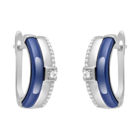 Серьги, вставка: керамика, куб.цирконий, арт.:0220911790c, SilverWings, рис. 1