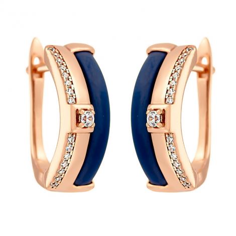 Серьги, вставка: керамика матовая, куб.цирконий, арт.:0220911790pgp-c-m, SilverWings, рис. 1