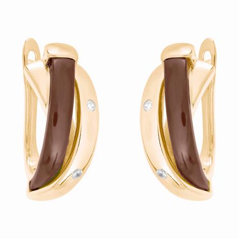 Серьги, вставка: керамика, куб.цирконий, арт.:0220911794pgp-p, SilverWings, рис. 1