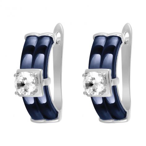 Серьги, вставка: керамика, куб.цирконий, арт.:0220911818c, SilverWings, рис. 1