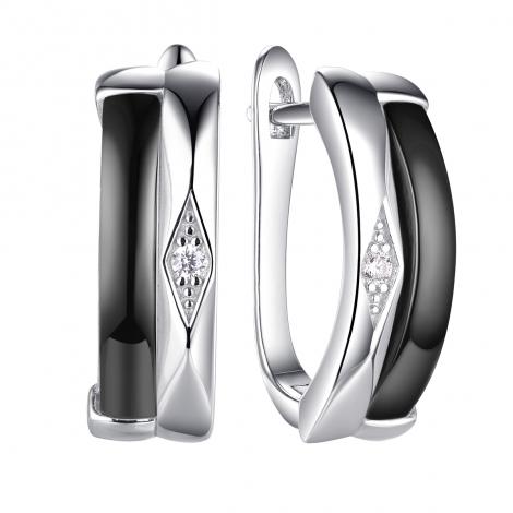 Серьги, вставка: керамика, куб.цирконий, арт.:0220912148ab, SilverWings, рис. 1
