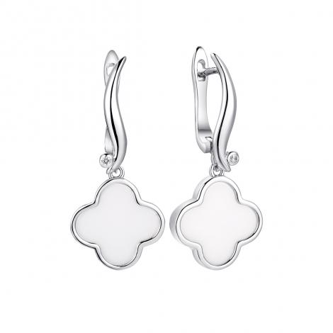 Серьги, вставка: керамика, куб.цирконий, арт.:0220912186a, SilverWings, рис. 1