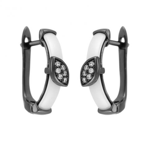 Серьги, вставка: керамика, куб.цирконий, арт.:0220912253a-b, SilverWings, рис. 1