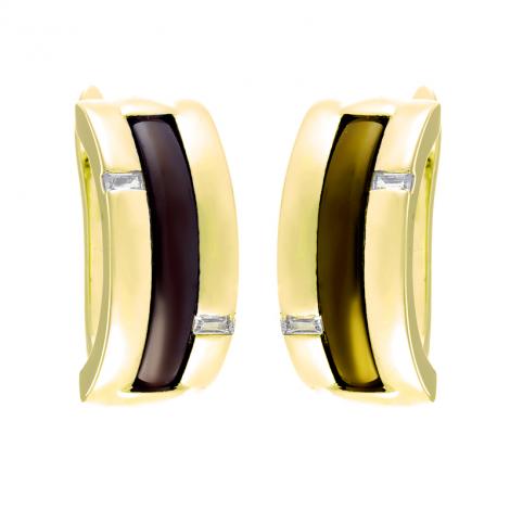 Серьги, вставка: керамика, куб.цирконий, арт.:0220912262gp-p, SilverWings, рис. 1