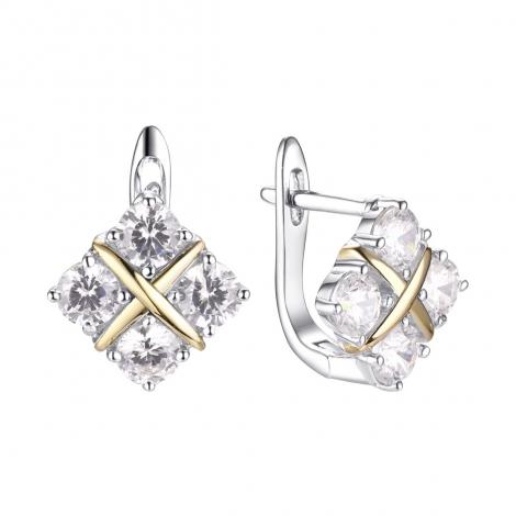 Серьги, вставка: куб.цирконий, арт.:0220912383gp-mix, SilverWings, рис. 1