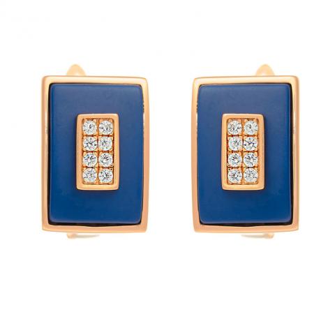 Серьги, вставка: керамика матовая, куб.цирконий, арт.:0220912616pgp-c-m, SilverWings, рис. 1