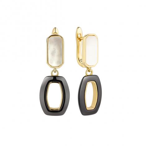 Серьги, вставка: керамика, перламутр, арт.:0220912799gp-b, SilverWings, рис. 1