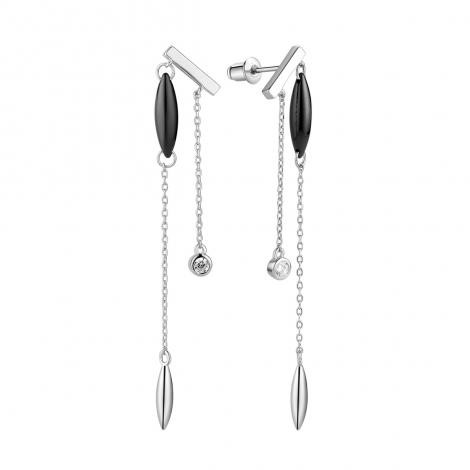 Серьги, вставка: керамика, куб.цирконий, арт.:0220912940ab, SilverWings, рис. 1