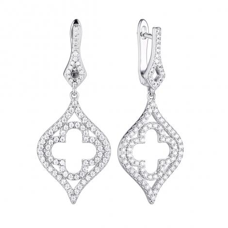 Серьги, вставка: куб.цирконий, арт.:0220913046a, SilverWings, рис. 1