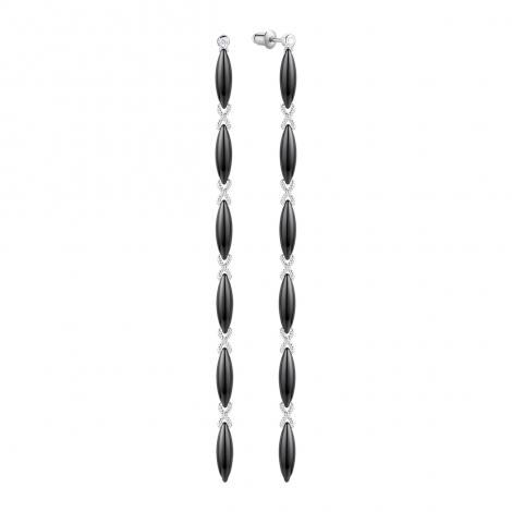 Серьги, вставка: керамика, куб.цирконий, арт.:0220913131b, SilverWings, рис. 1