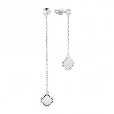 Серьги, вставка: перламутр, куб.цирконий, арт.:0220913267a, SilverWings, рис. 1