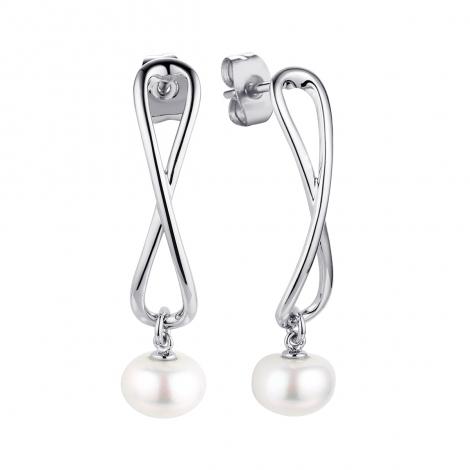 Серьги, вставка: жемчуг (культ.), арт.:0220913799a, SilverWings, рис. 1