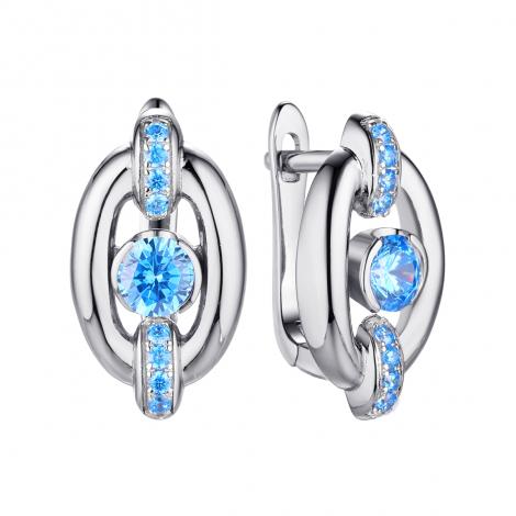 Серьги, вставка: куб.цирконий, арт.:0220914369a, SilverWings, рис. 1