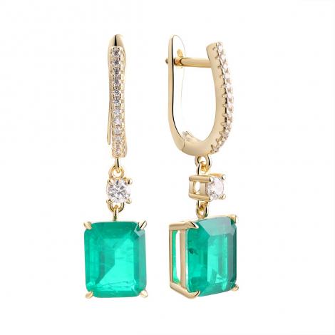 Серьги, вставка: куб.цирконий, ситалл, арт.:0220915413gp-e, SilverWings, рис. 1