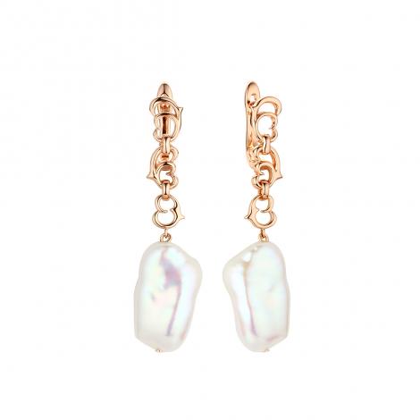 Серьги, вставка: жемчуг "барокко" (культ.), арт.:0220915592pgp, SilverWings, рис. 1