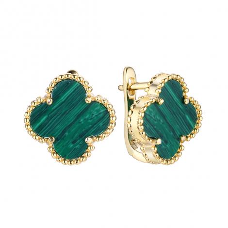 Серьги, вставка: малахит и., арт.:0220923184gp-e, SilverWings, рис. 1