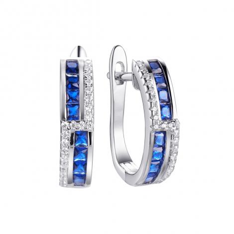 Серьги, вставка: шпинель синт., куб.цирконий, арт.:02209258375ccf, SilverWings, рис. 1