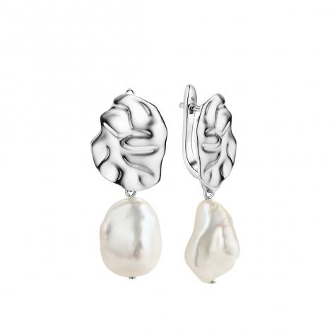 Серьги, вставка: жемчуг "барокко" (культ.), арт.:0220952623a, SilverWings, рис. 1