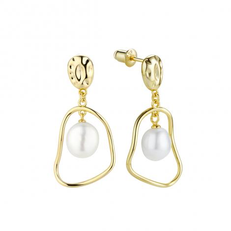 Серьги, вставка: жемчуг "барокко" (культ.), арт.:0220953823gp, SilverWings, рис. 1