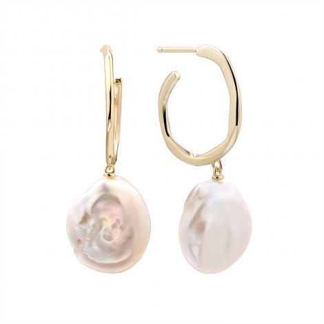 Серьги, вставка: жемчуг "барокко" (культ.), арт.:0220953927gp, SilverWings, рис. 1