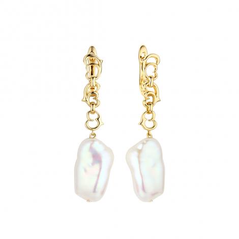 Серьги, вставка: жемчуг "барокко" (культ.), арт.:0220955928gp, SilverWings, рис. 1