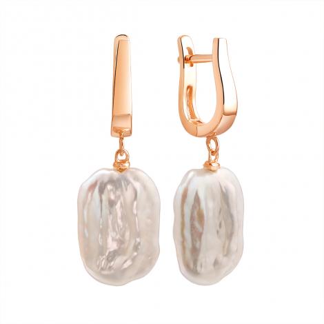 Серьги, вставка: жемчуг "барокко" (культ.), арт.:0220956128pgp, SilverWings, рис. 1