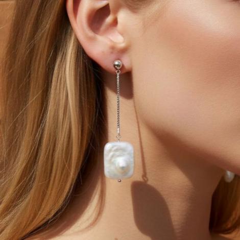 Серьги, вставка: жемчуг "барокко" (культ.), арт.:0221114132a, SilverWings, рис. 3