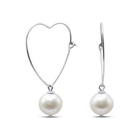 Серьги, вставка: жемчуг (культ.), арт.:0221114166a, SilverWings, рис. 1