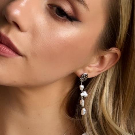 Серьги, вставка: жемчуг "барокко" (культ.), арт.:0221114167a, SilverWings, рис. 2