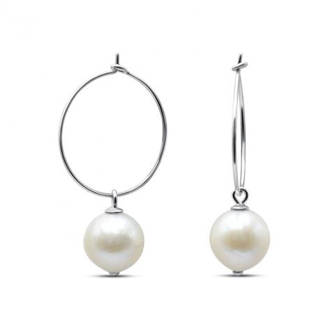 Серьги, вставка: жемчуг (культ.), арт.:0221114168a, SilverWings, рис. 1