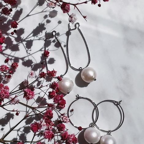 Серьги, вставка: жемчуг (культ.), арт.:0221114168a, SilverWings, рис. 2