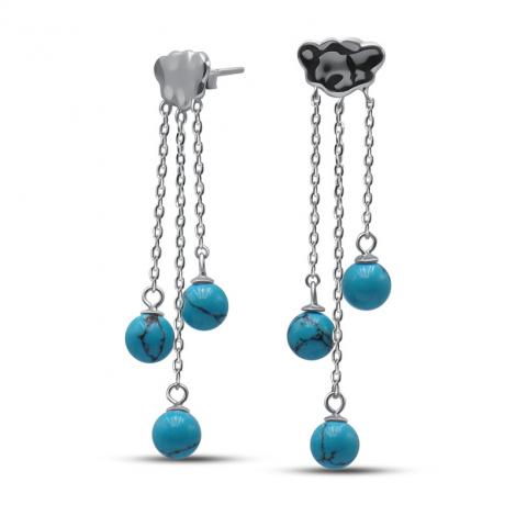 Серьги, вставка: бирюза пр., арт.:022235210, SilverWings, рис. 1