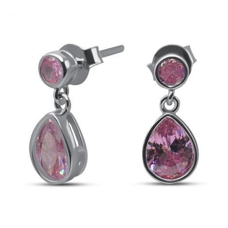 Серьги, вставка: куб.цирконий, арт.:022235280o, SilverWings, рис. 1