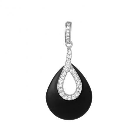 Подвеска, вставка: керамика матовая, куб.цирконий, арт.:0320911255b-m, SilverWings, рис. 1