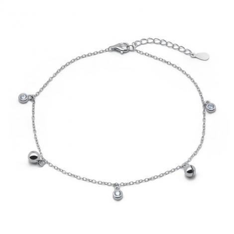 Браслет на ногу, вставка: куб.цирконий, арт.:042027a, SilverWings, рис. 1