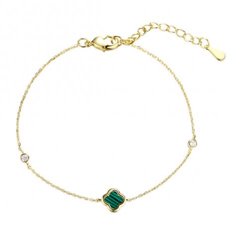 Браслет, вставка: малахит и., куб.цирконий, арт.:0420913267gp-e, SilverWings, рис. 1