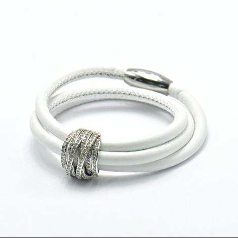 Браслет, вставка: кожа и., куб.цирконий, арт.:042211195a, SilverWings, рис. 1