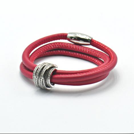 Браслет, вставка: кожа и., куб.цирконий, арт.:042211195d, SilverWings, рис. 1