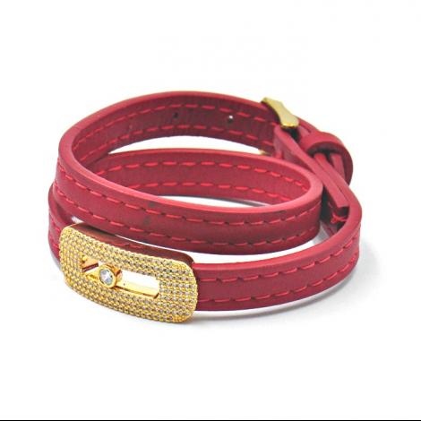 Браслет, вставка: кожа, куб.цирконий, арт.:042211318gp-d, SilverWings, рис. 1