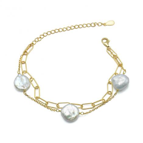 Браслет, вставка: жемчуг "барокко" (культ.), арт.:042231316gp, SilverWings, рис. 1